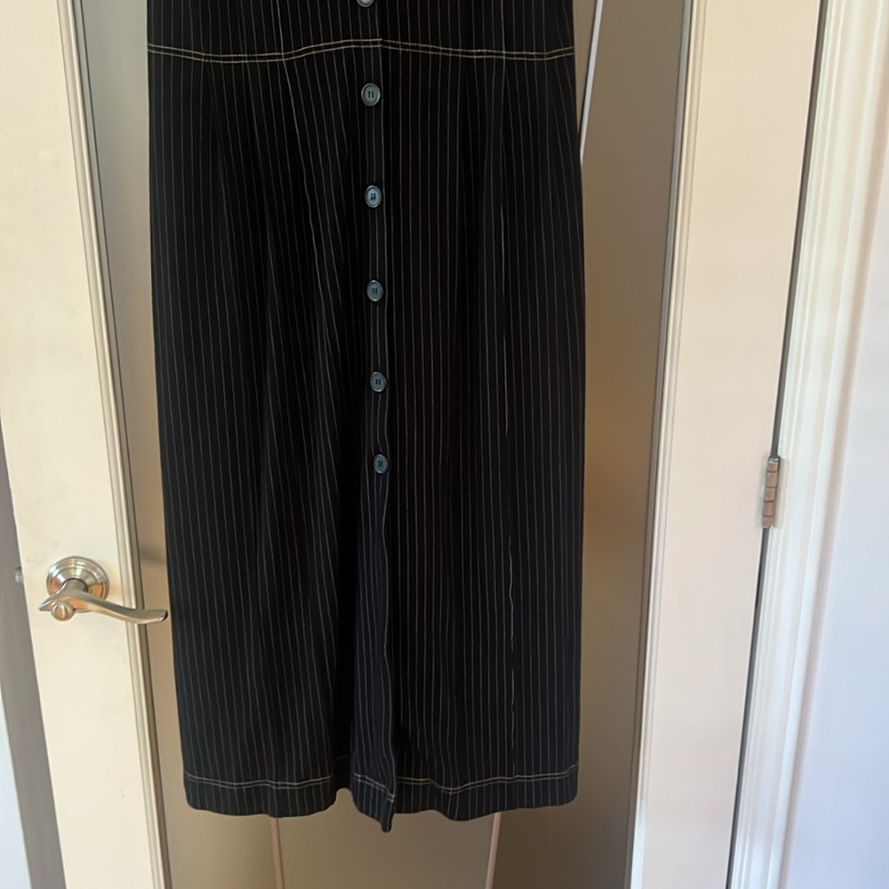 Zara Black Pinstripe Dress Small Oversized New without Tags - Picture 4 of 9